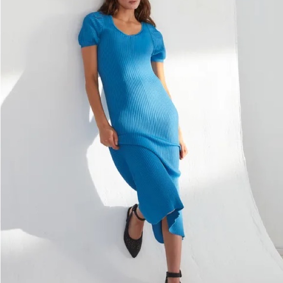 Boden Angled Empire Knitted Dress Porcelain Blue $160.00 NEW - Picture 4 of 10